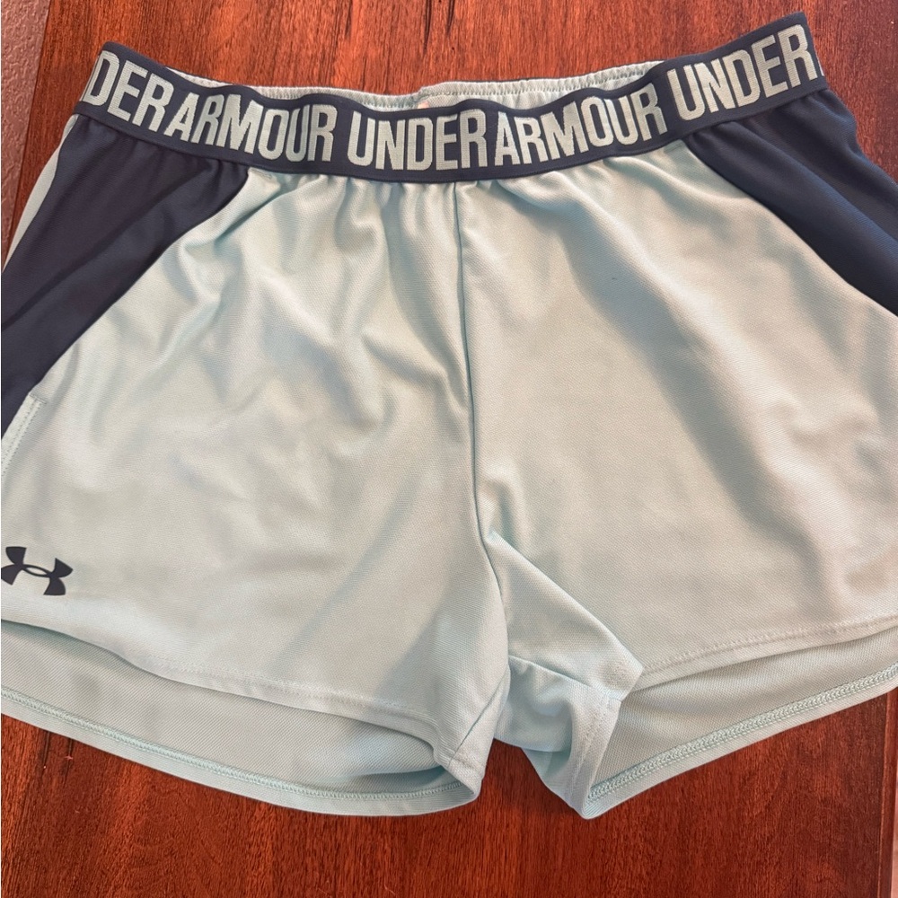 Under Armour Women's Athletic Shorts in aqua blue